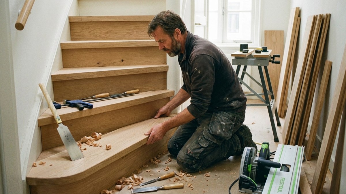 Trap bekleden door vakman - professionele traprenovatie