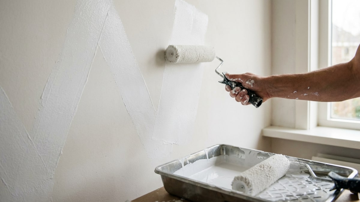 Muren schilderen W-patroon techniek met roller