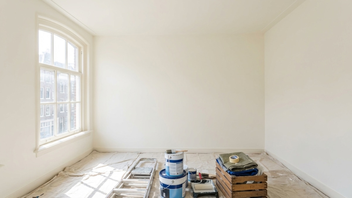 Slaapkamer schilderen resultaat - strak wit geschilderd