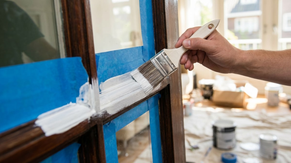 Kozijn schilderen met witte acryllak