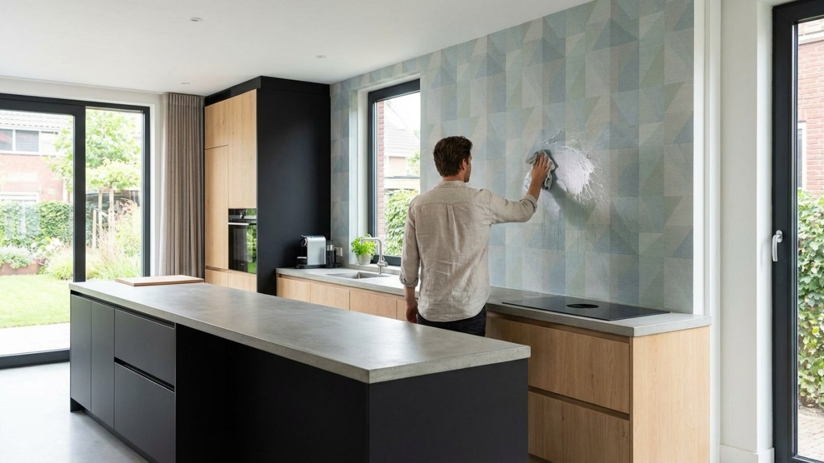 Vinylbehang in keuken - waterbestendig en afwasbaar