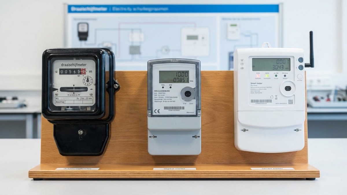 Vergelijking analoge meter, digitale meter en slimme meter