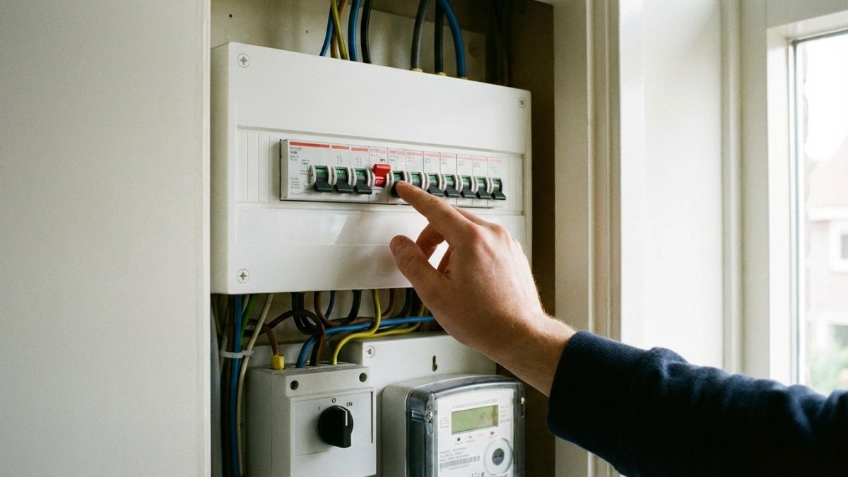 Meterkast met uitgevallen automaat