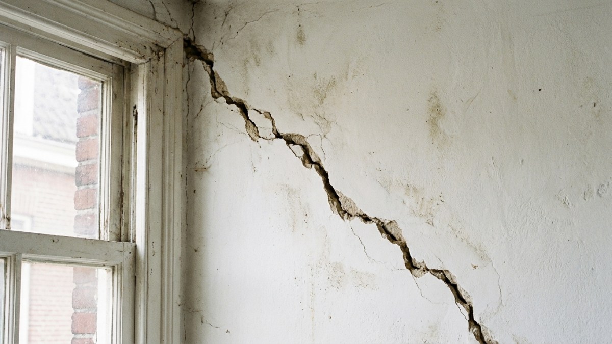 Scheur in muur door funderingsproblemen