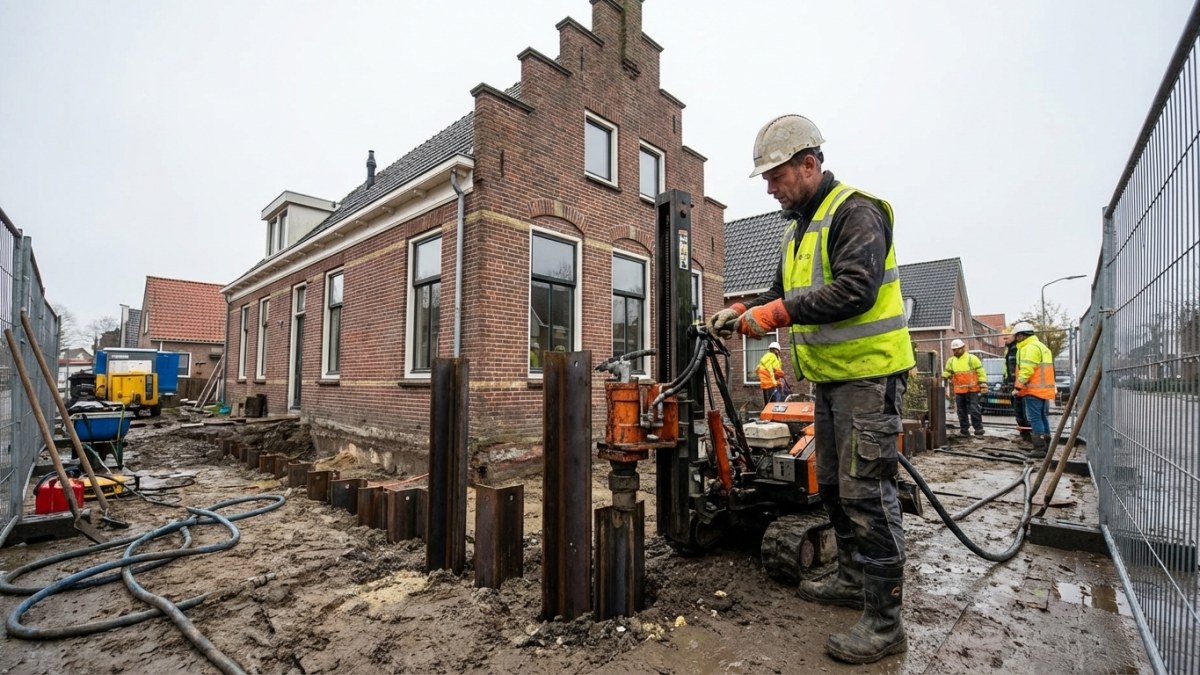 Funderingsherstel met schroefpalen