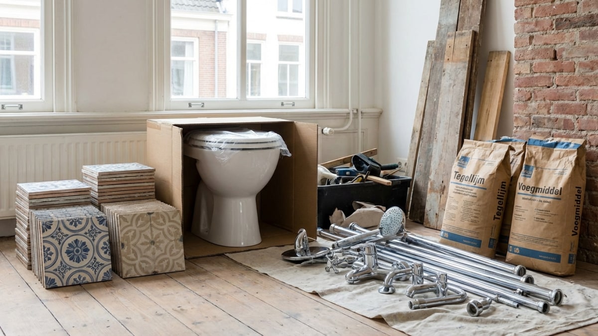 Badkamer materialen en kosten - tegels, sanitair en benodigdheden