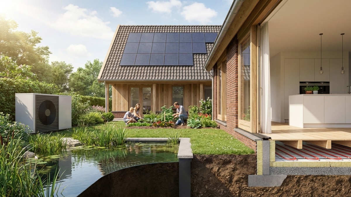 Warmtepomp combinaties - zonnepanelen en vloerverwarming