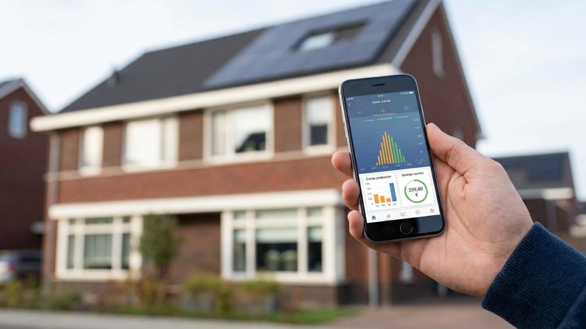 Zonnepanelen opbrengst monitoren via app