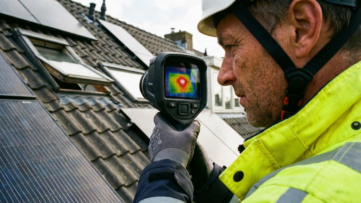 Zonnepanelen inspectie met warmtecamera