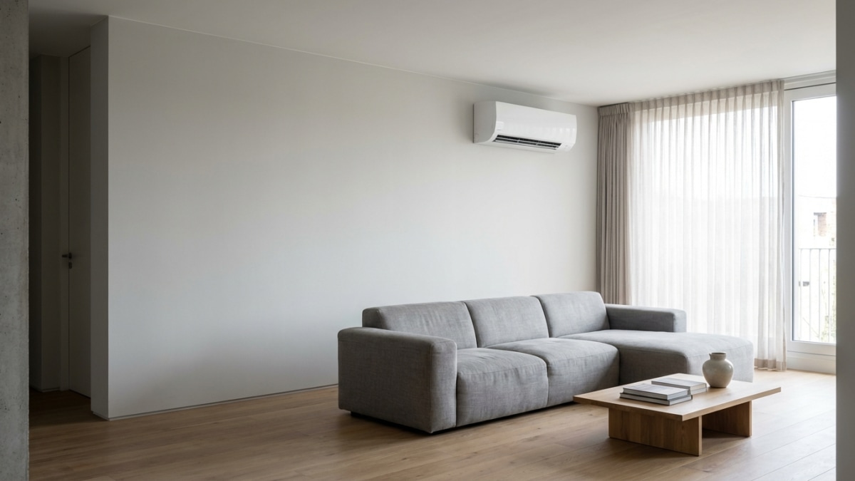 Ideale locatie airco binnenunit op 2,2-2,5 meter hoogte