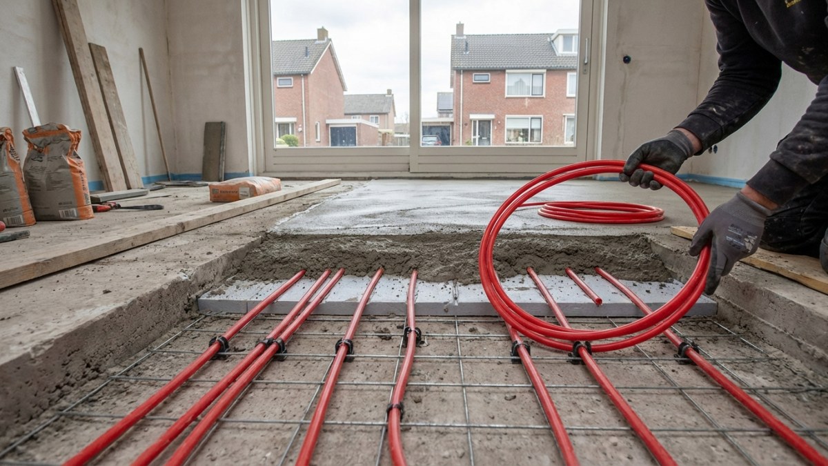 Vloerverwarming kosten - aanleg van vloerverwarmingssysteem