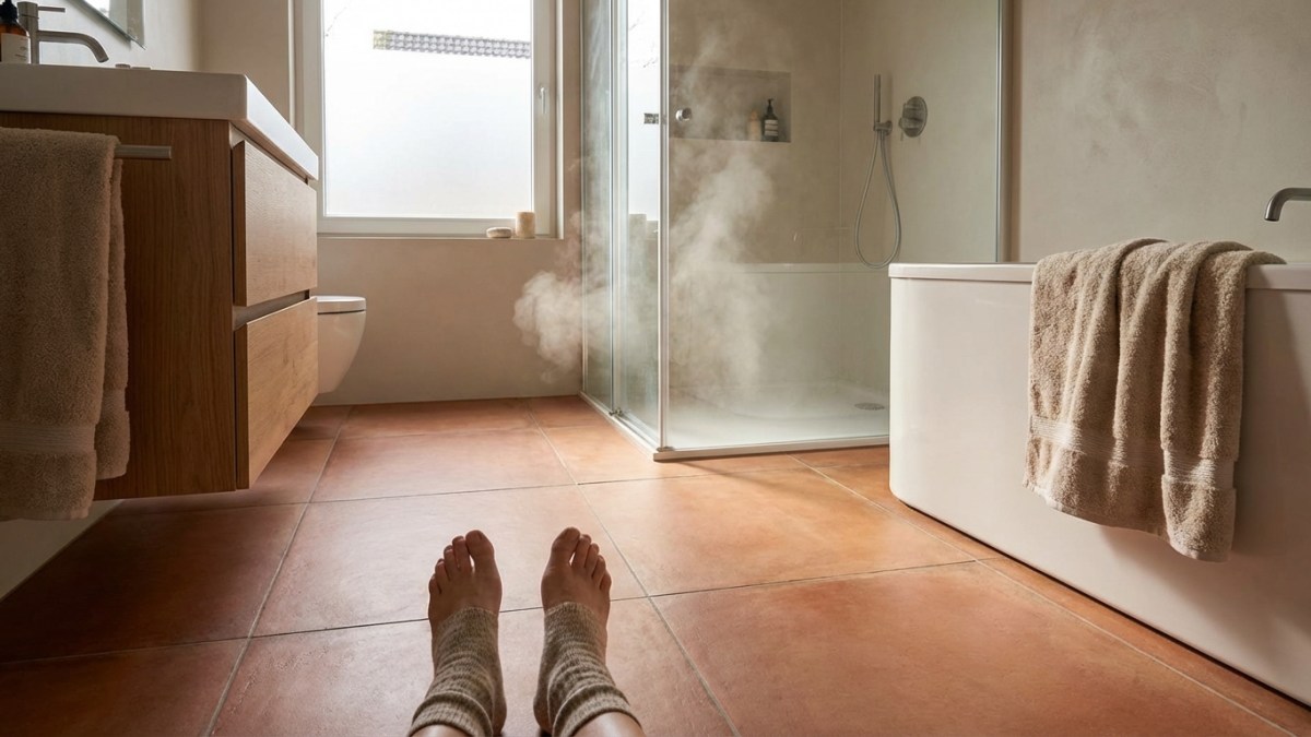 Vloerverwarming in badkamer - warme tegelvloer