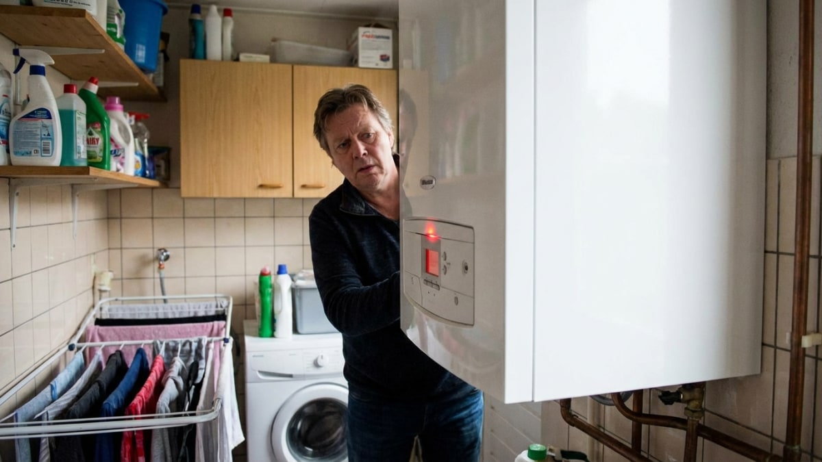 CV ketel storing met waarschuwingslampje