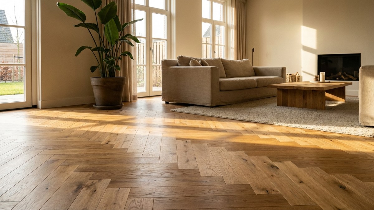 Parket vloer in woonkamer - luxe houten vloer