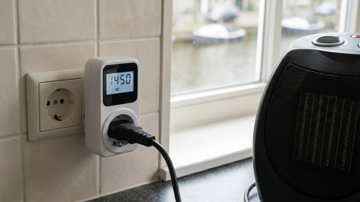 Elektrische kachel verbruik meten met energiemeter