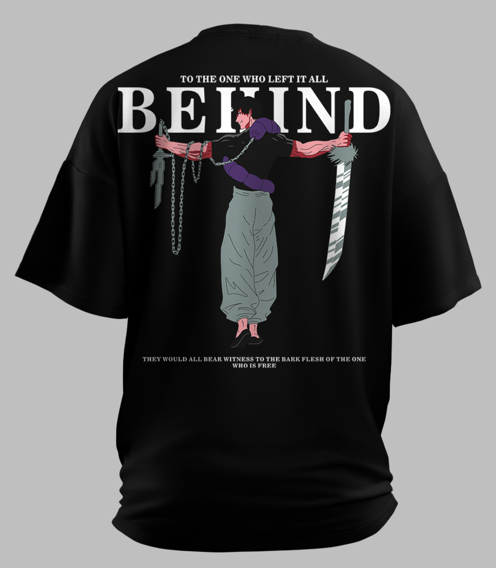 Oversized Black Printed Tshirt