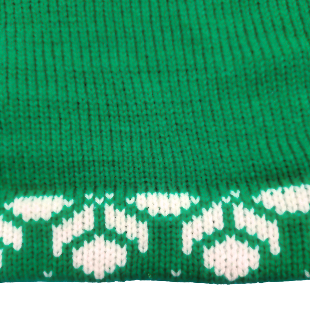 Green & White Dotted Flower Woolen Blouse Sweater for Women – Stylish Winter Wear - View 6 of 7 - Premium wool sweater