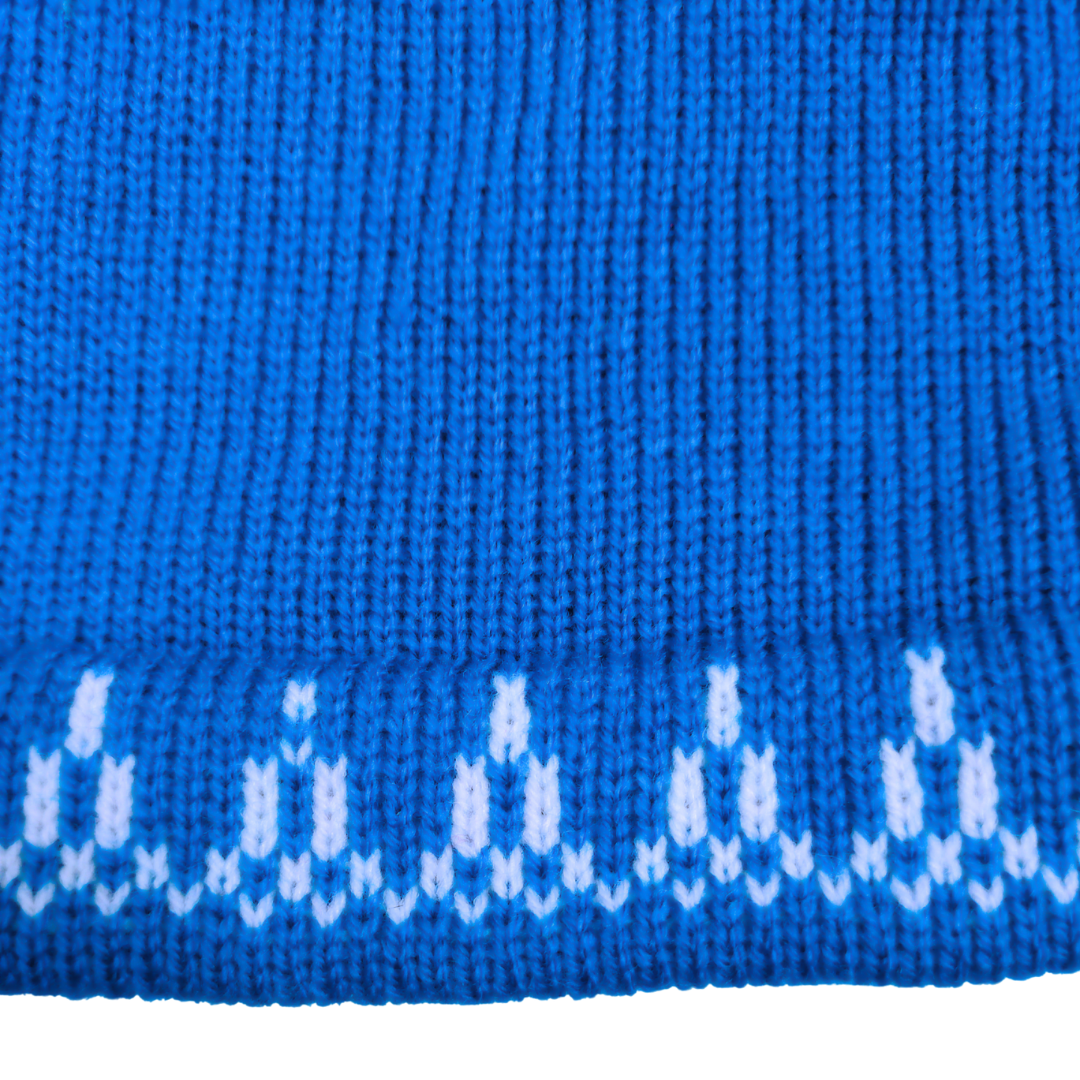 Blue & White Dotted Flower Woolen Blouse Sweater for Women - View 6 of 7 - Premium wool sweater