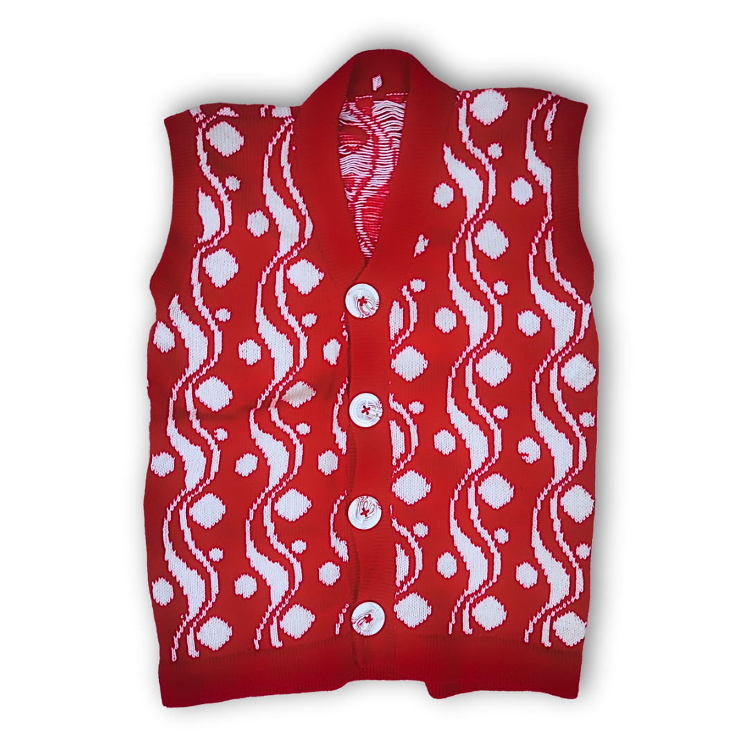 Floral Bubble Pattern Buttoned V Neck Half Sleeve Topwear for Women - View 2 of 6 - Premium wool sweater