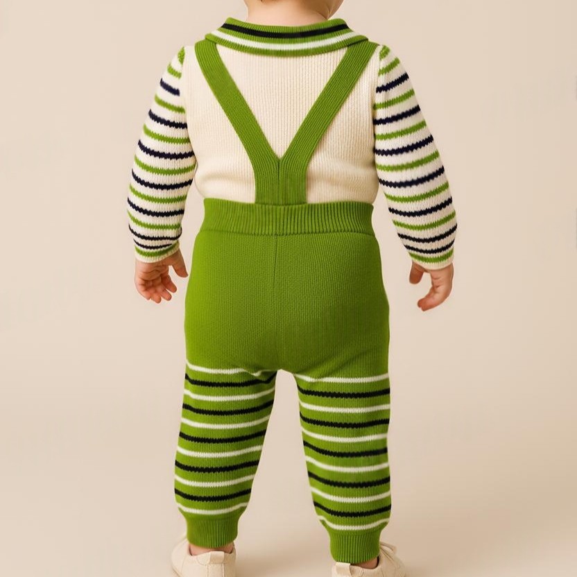 Woolen Winter Full Suit Dungaree top bottom Set for Baby Girls and Boys Sweater Lower Set  - View 5 of 8 - Premium wool sweater