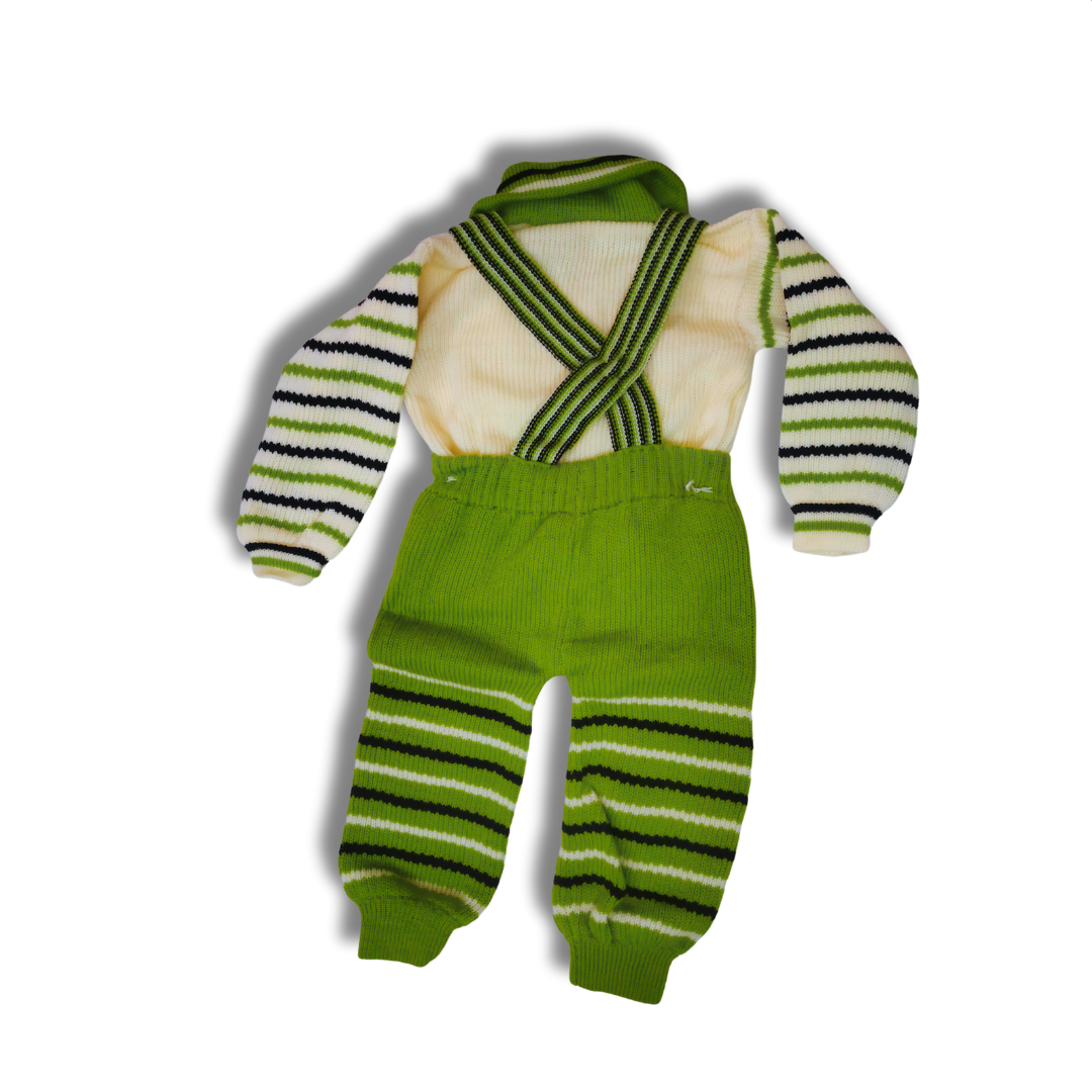 Woolen Winter Full Suit Dungaree top bottom Set for Baby Girls and Boys Sweater Lower Set  - View 6 of 8 - Premium wool sweater