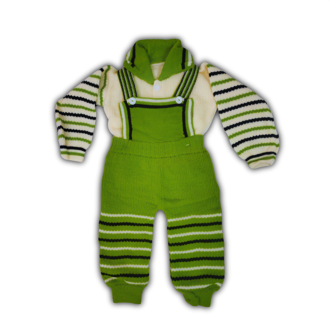 Woolen Winter Full Suit Dungaree top bottom Set for Baby Girls and Boys Sweater Lower Set  - View 2 of 8 - Premium wool sweater