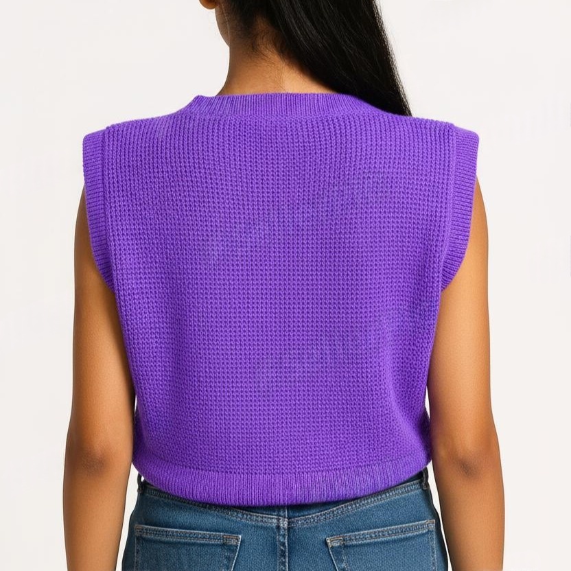 Trendy Sleeveless Blouse for Women Stylish Winter Top Versatile Fashion by Sonai Knitcraft - View 3 of 7 - Premium wool sweater