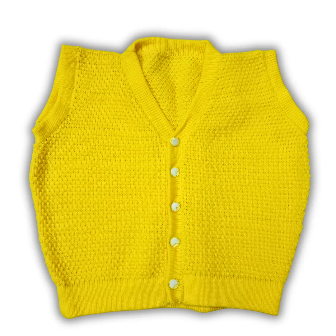Trendy Sleeveless Yellow Blouse for Women Stylish Winter Top Versatile Fashion by Sonai Knitcraft - View 2 of 6 - Premium wool sweater
