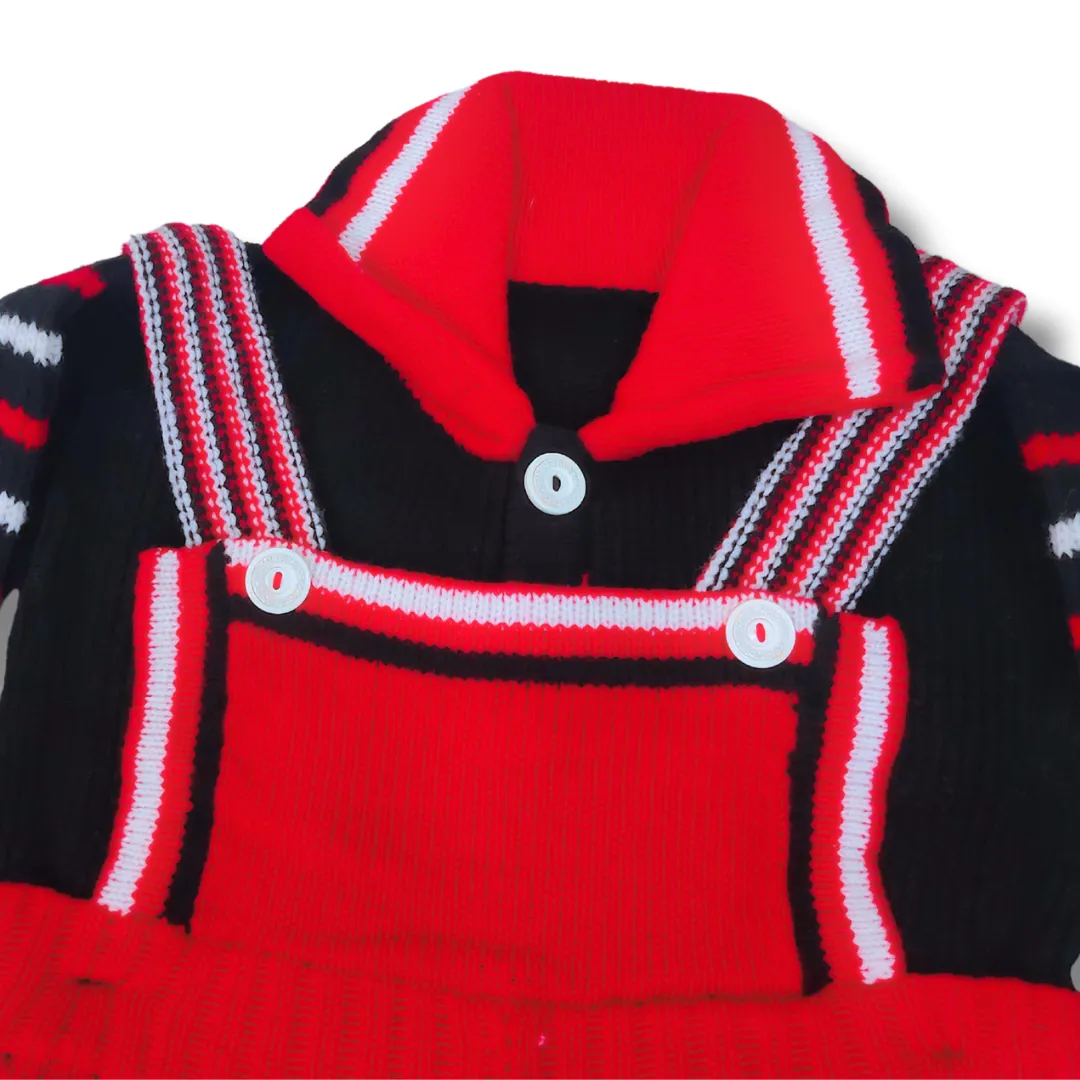 Woolen Winter Full Suit Dungaree top bottom Set for Baby Girls and Boys Sweater - View 5 of 7 - Premium wool sweater