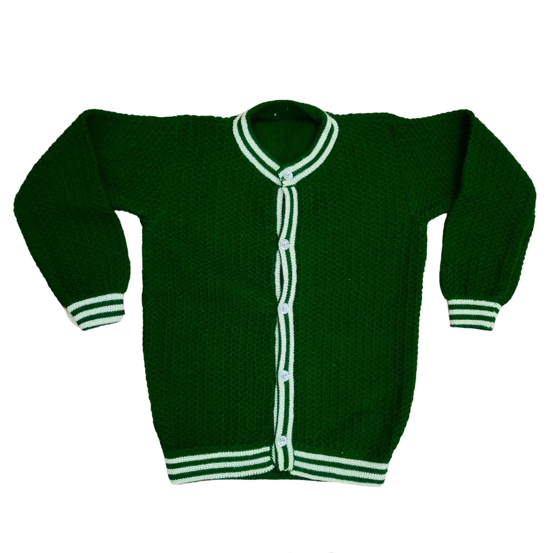 Dark Olive Pure Woolen Cardigan Sweater for Girls – Winter 2026 Essential! - View 5 of 8 - Premium wool sweater