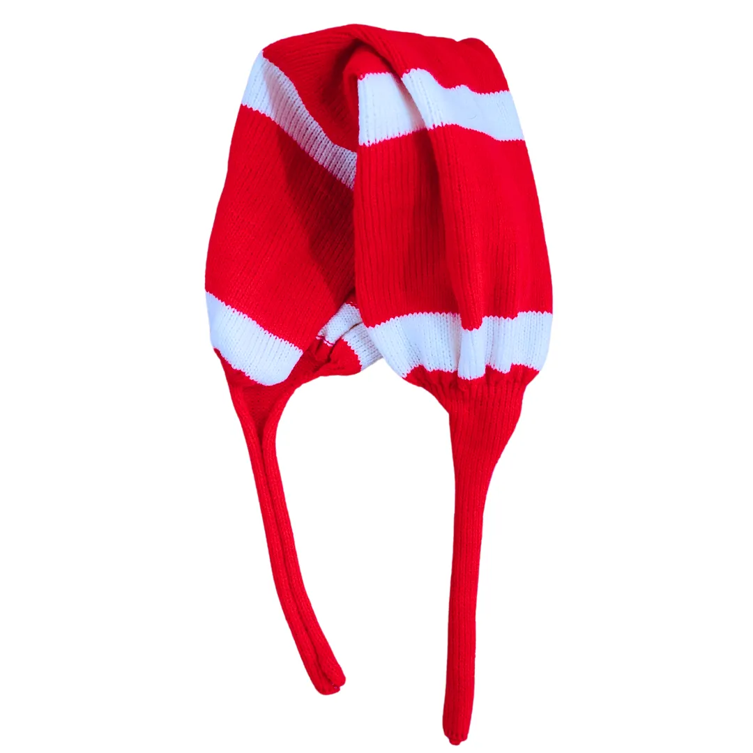 Chic Red Bou Tupi with White Stripes for Women – Free Size Winter 2026 - View 2 of 4 - Premium wool sweater