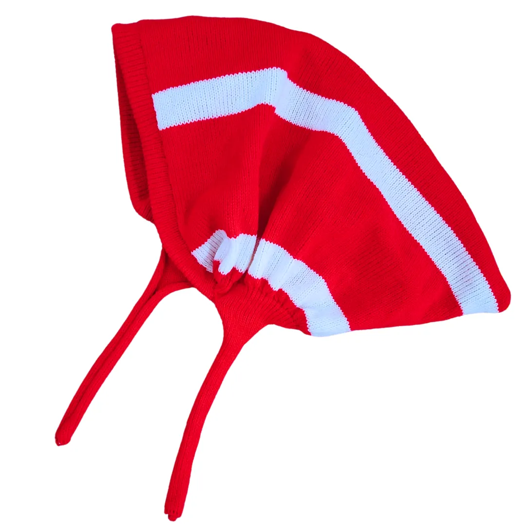 Chic Red Bou Tupi with White Stripes for Women – Free Size Winter 2026 - Premium wool sweater from Sonai Knitcraft. Buy winter sweaters online.