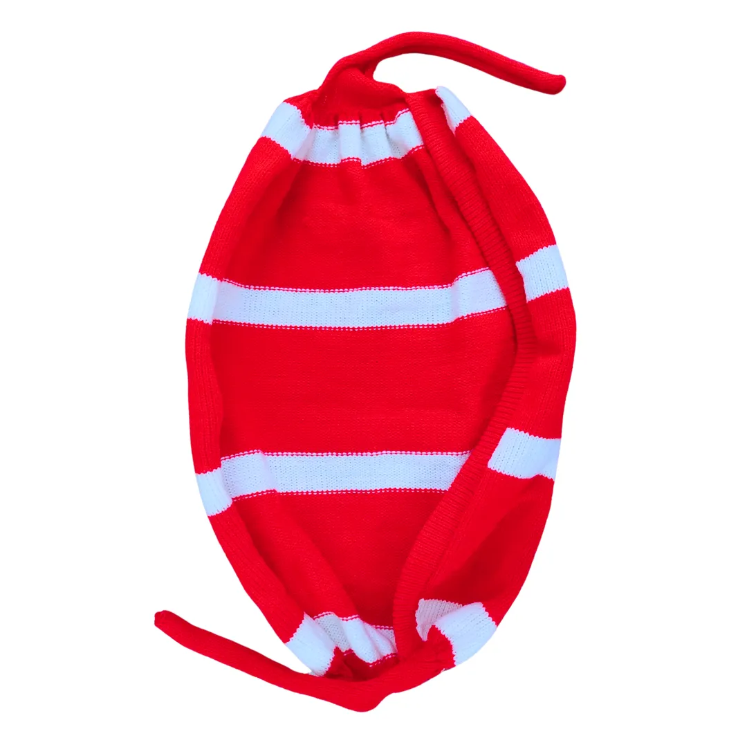 Chic Red Bou Tupi with White Stripes for Women – Free Size Winter 2026 - View 3 of 4 - Premium wool sweater