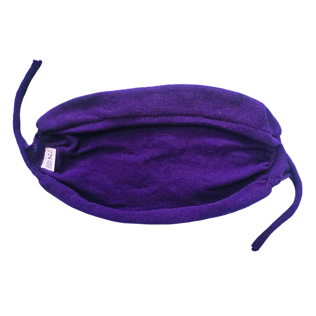 Solid Navy Blue Hand-Knitted Winter Cover Head Cap and Scarf Set for Women and Girls - View 2 of 4 - Premium wool sweater