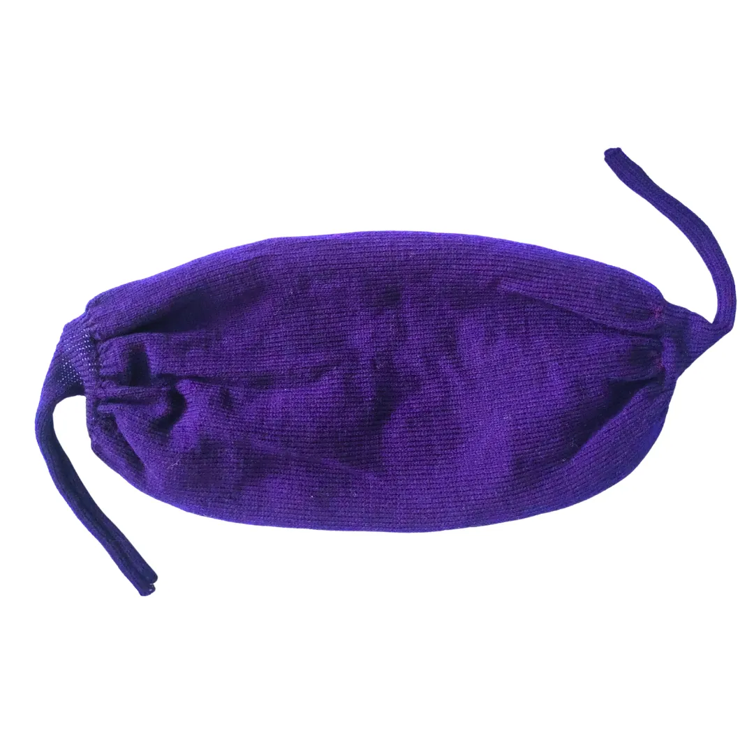 Solid Navy Blue Hand-Knitted Winter Cover Head Cap and Scarf Set for Women and Girls - View 3 of 4 - Premium wool sweater