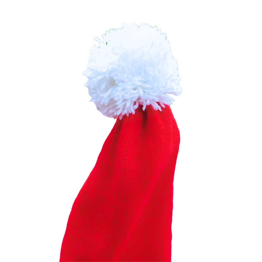 Santa Woolen Red & White Topi Cap Premium Winter Festive Wear - View 3 of 4 - Premium wool sweater