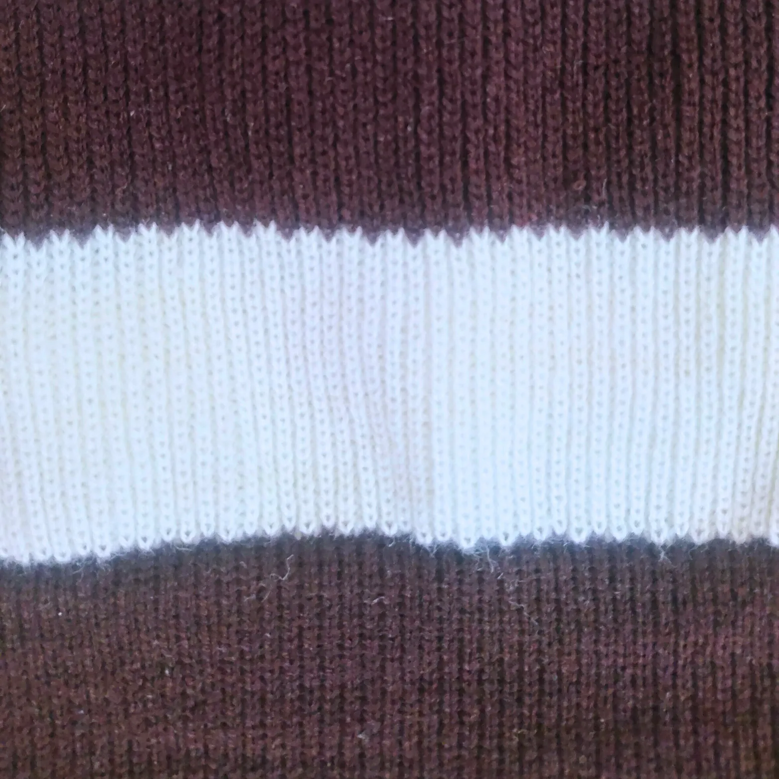 Dark Brown and White Stripe Spread Collar Sweater - View 8 of 8 - Premium wool sweater