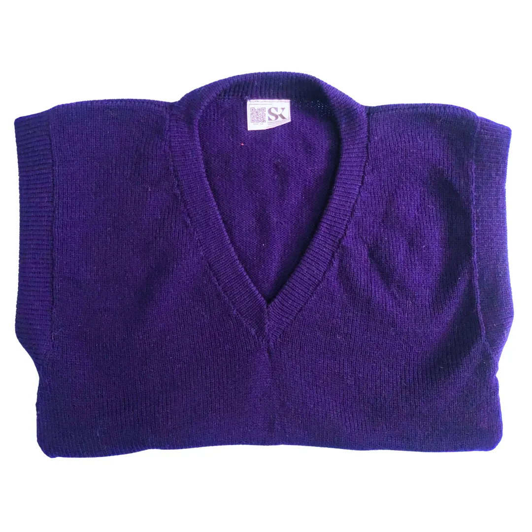 Solid Navy Blue Half Sleeve Sweater for Boys – School Essentials - View 8 of 8 - Premium wool sweater