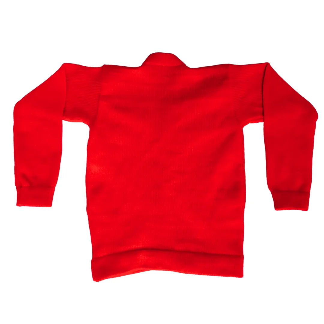 Solid Bright Red Buttoned School Uniform Sweater for Girls 2026 - View 8 of 8 - Premium wool sweater