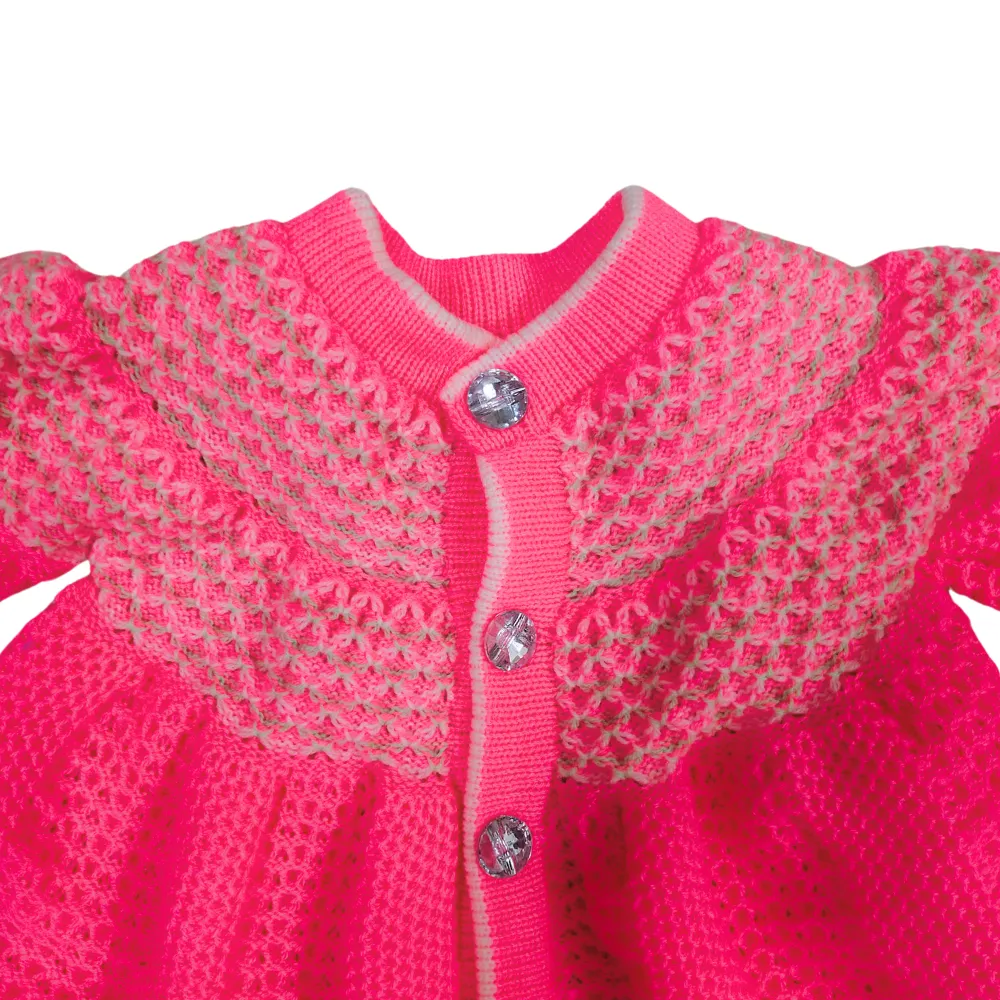 Complete Baby Winter Set: Woolen Frock, Lower, Cap & Socks by Sonai Knitcraft (0-24 Months) - View 2 of 4 - Premium wool sweater