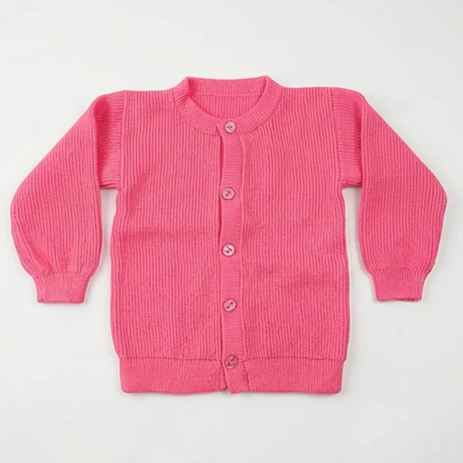 Girls Pink Button Front Cardigan | Soft Knit Sweater for School & Casual Wear - View 2 of 8 - Premium wool sweater