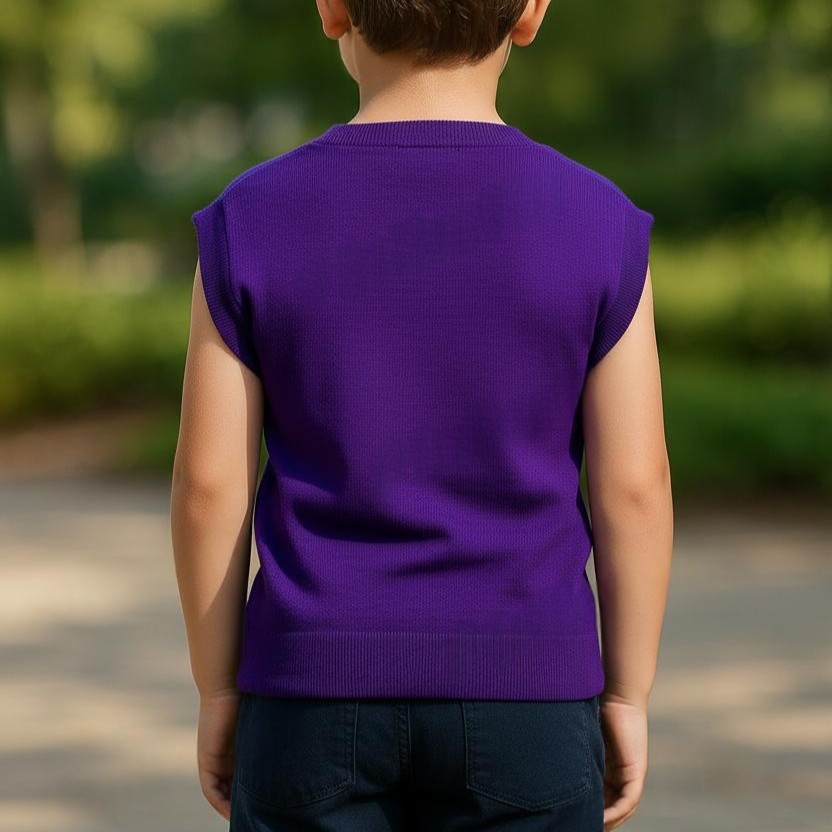 Solid Navy Blue Half Sleeve Sweater for Boys – School Essentials - View 5 of 8 - Premium wool sweater