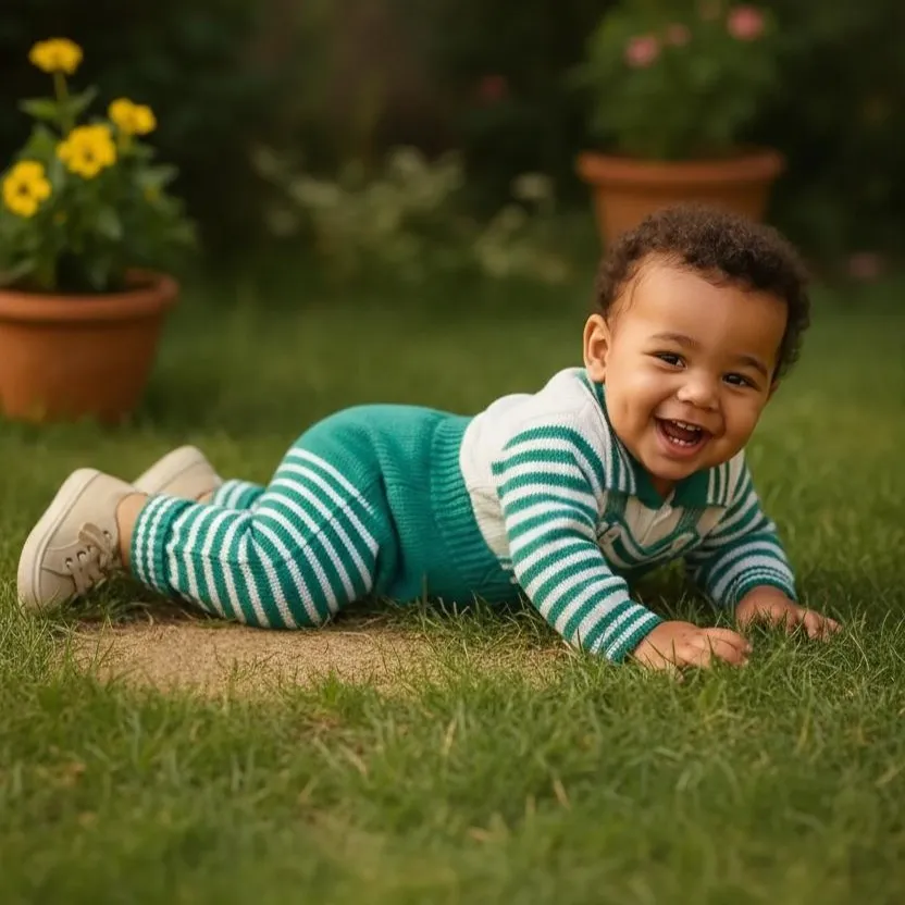 Unisex Toddler Woolen Dungaree Set | Stylish Green & White Knitted Winter Wear - View 5 of 8 - Premium wool sweater