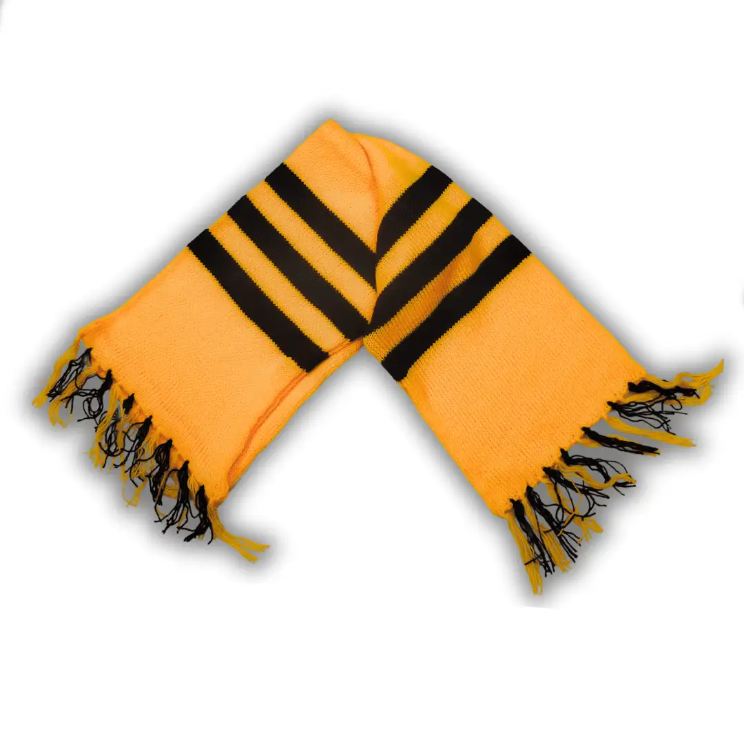 Yellow and Black Stripe Stylish Woolen Muffler for Men and Women - View 3 of 5 - Premium wool sweater