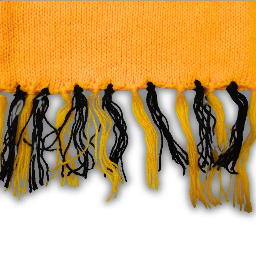Yellow and Black Stripe Stylish Woolen Muffler for Men and Women - View 4 of 5 - Premium wool sweater