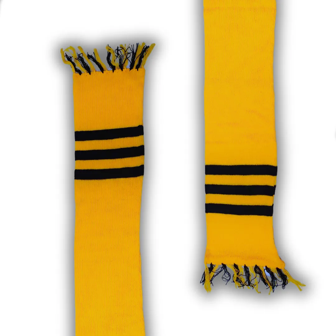 Yellow and Black Stripe Stylish Woolen Muffler for Men and Women - View 2 of 5 - Premium wool sweater