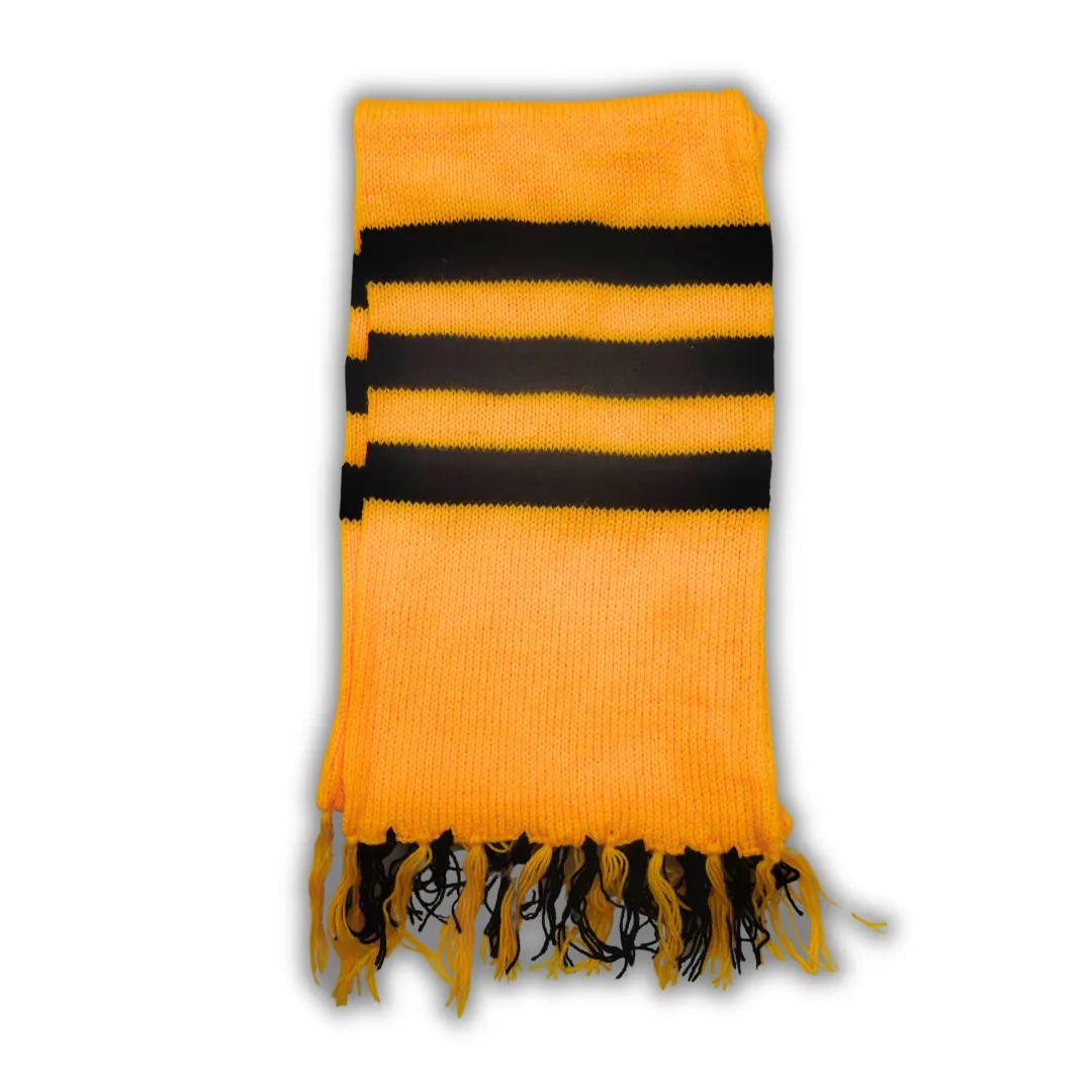 Yellow and Black Stripe Stylish Woolen Muffler for Men and Women - View 5 of 5 - Premium wool sweater