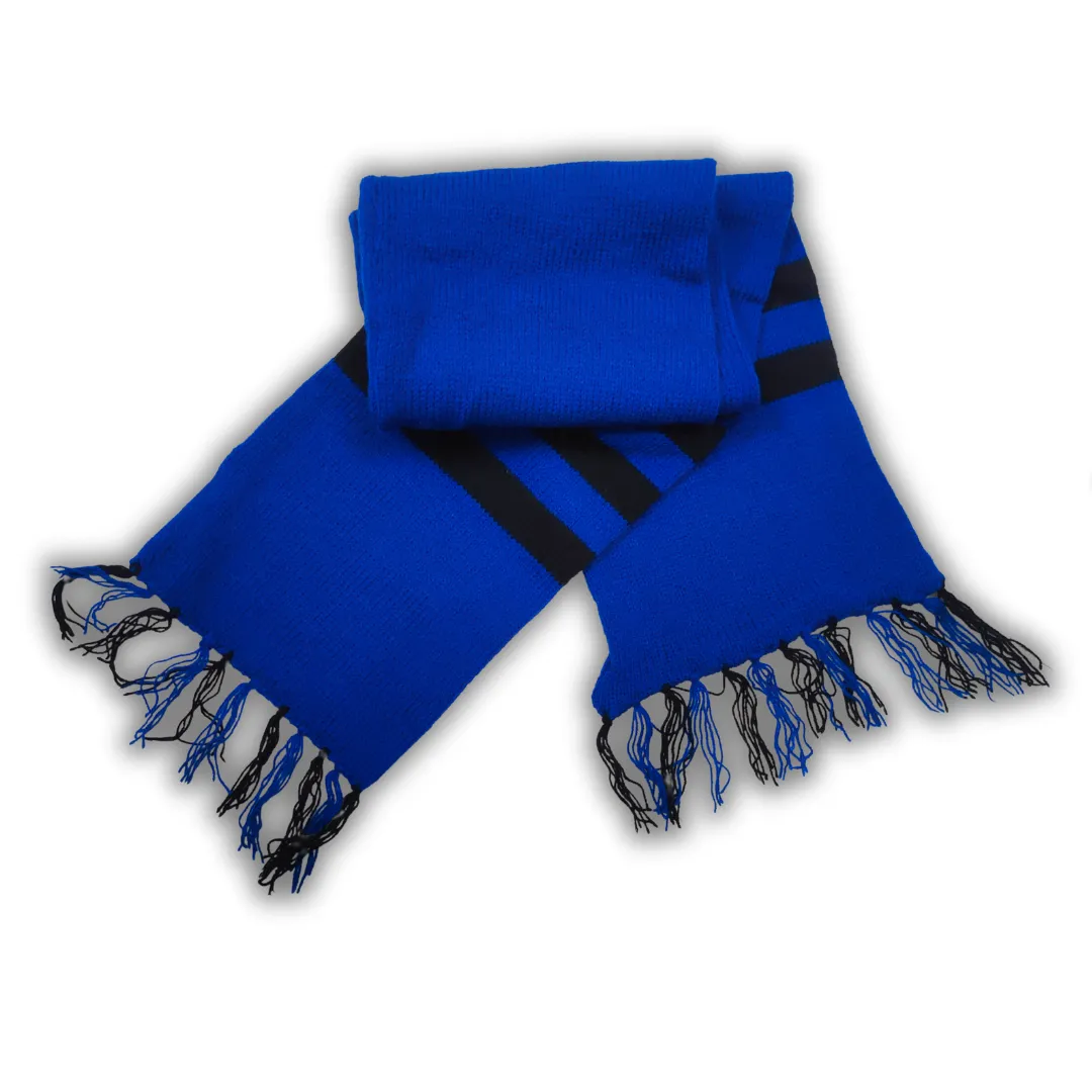 Blue and Black Stripe Stylish Woolen Muffler for Men and Women - View 3 of 6 - Premium wool sweater