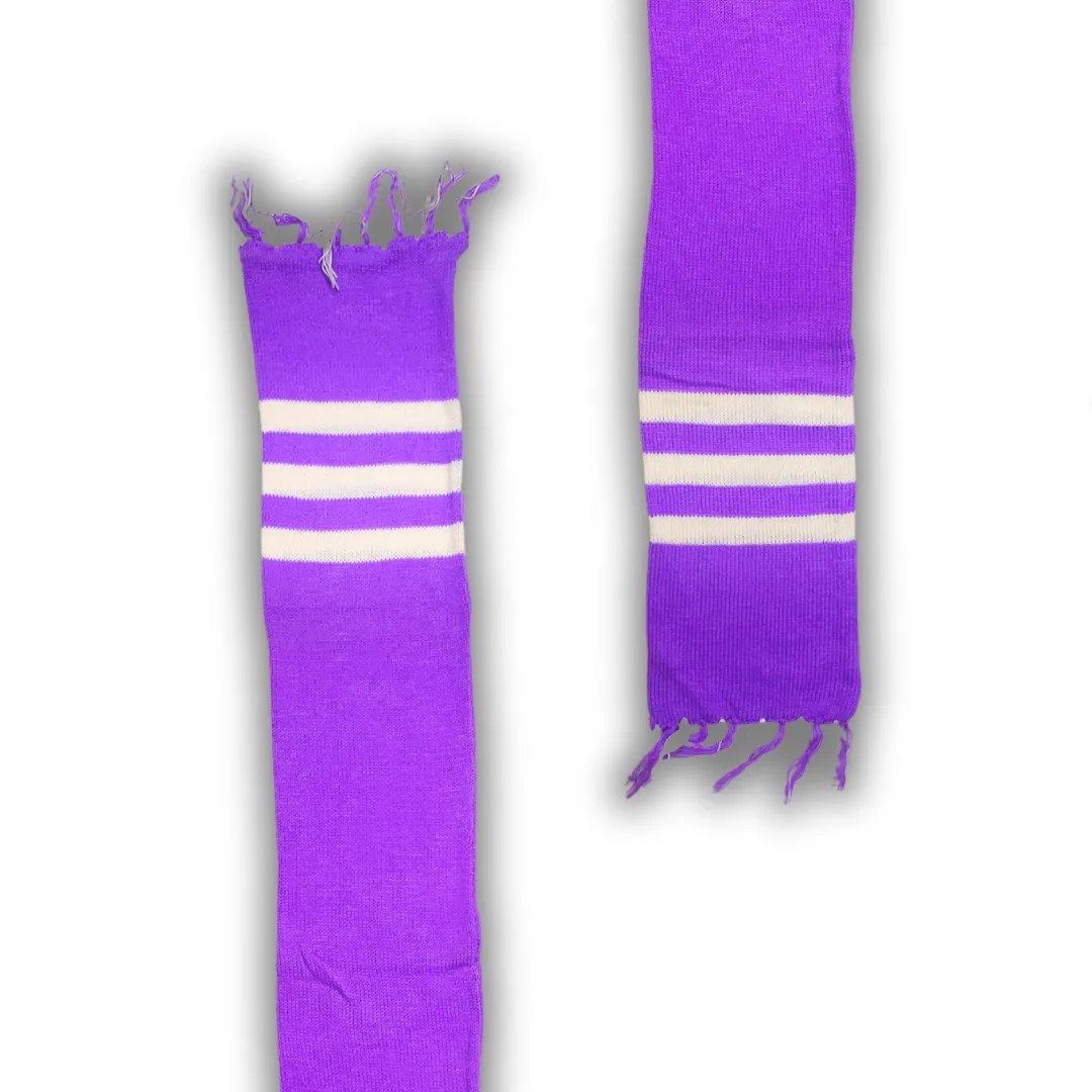 Purple and White Woolen Muffler by Sonai Knitcraft - View 2 of 6 - Premium wool sweater