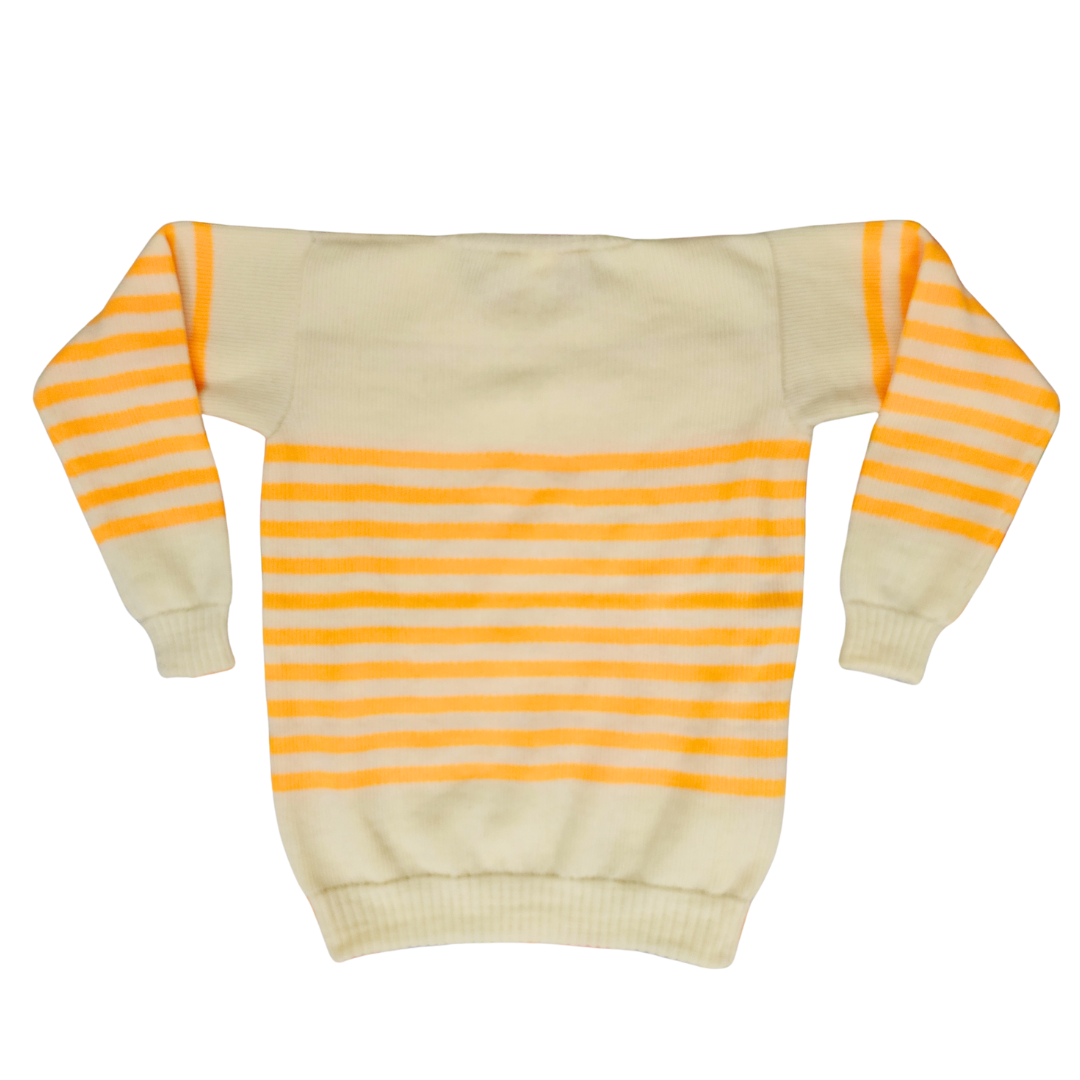 Cream Off White with Yellow Stripes Premium Sweater for Men - View 6 of 8 - Premium wool sweater